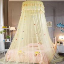 Hauteur 2.7M accroché moustiquaire princesse lit tente lit auvent rideau pliable auvent sur le lit fée dentelle Dossels