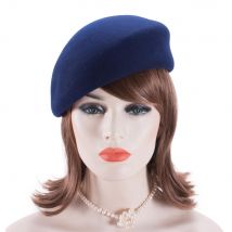 Chapeau de béret pour femmes | Look Vintage en feutre de laine Beret hiver, Beret boîte à pilules, soucoupe fascinateur, casquette inclinable formelle A468