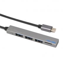 4 en 1 USB Hub type-c USB-C TF Slot adaptateur avec 3 Port USB 3.1 pour Macbook Pro