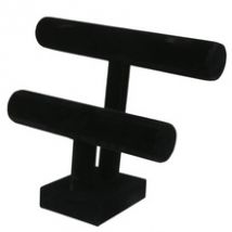 Support d'affichage de Bracelet à 2 niveaux support de barre en T noir