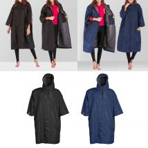 Femmes hommes 3/4 manches plage Robe à langer veste imperméable à l'eau Robe à langer randonnée coupe-vent manteau polaire doublure manteau Poncho