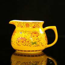 Service à thé en émail de couleur rétro, pichet à thé de couleur empereur, tasse à thé chinoise en céramique, pichet à lait, petite marmite de 200ml