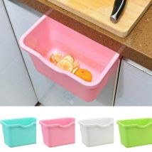 Porte d'armoire de cuisine panier en plastique | Porte d'armoire de cuisine, panier en plastique suspendu poubelle poubelle boîte de bol, rangement de bureau poubelle support de rangement