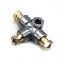 Tube de frein en T argenté pour voiture, 3 voies, avec 3 écrous mâles M10, court cuivre métrique 3/16 10mm, pièces de rechange, accessoires