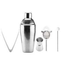 Mélangeur de Cocktail en acier inoxydable | Ensemble de Bar à boisson, Kit de Bars, équipement de Bar, outils Shaker/passoire/tasse/cuillère/Tong 5 pièces