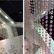 Rideau décoratif pour la maison, rideau en perles de verre de cristal, à la , 6 juillet directe, pour le salon, la chambre à coucher, la fenêtre de mariage