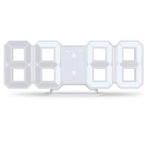 3D mur LED horloge moderne numérique réveil affichage maison cuisine bureau Table bureau nuit horloge murale 24 ou 12 heures affichage (blanc