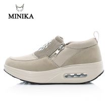 Baskets Minceur femmes coussin d'air en plein Air Sport chaussures fermeture éclair femmes Fitness baskets strass Vamp doux hiver secousse chaussure