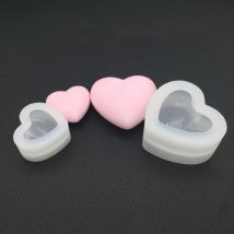 Silicone moule miroir coeur forme 3D lisse artisanat bijoux à bricoler soi-même faisant à la main gâteau Fondant époxy résine moules outil de décoration
