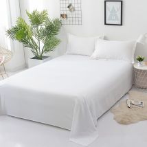 Drap de lit blanc en coton égyptien, drap de lit simple, Double, Queen size, Super King