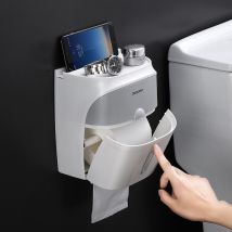 Boîte à mouchoirs en papier murale | Étanche Double, étagère de salle de bains, boîte de rangement de rouleau de papier pour téléphone