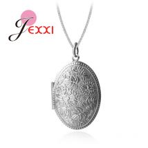 Vintage Photo médaillon collier 925 bijoux en argent Sterling pendentif collier femmes