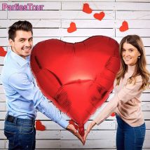Saint valentin Ballon Supersize 36 pouces rouge coeur forme feuille Ballon décor de mariage énorme gonflable fête amour coeur Ballon