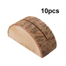 Porte-cartes en bois à 10 pièces, Menu de cartes d'affaires en forme de souche, support pour numéros, décoration pour réception de mariage