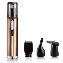 Tondeuse à barbe rechargeable 4 en 1 pour hommes, outil de nettoyage des oreilles, des sourcils et du nez, épilation du nez