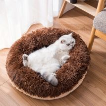 Chien chat lit hiver rond chaise longue coussin pour petit moyen grand chiens chenil profond sommeil chien maison velours tapis canapé nid