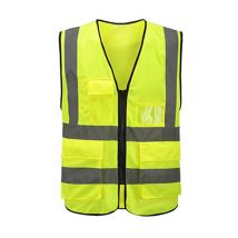 ) Gilet réfléchissant multi-poches gilet de circulation équitation sécurité chemin de fer mineurs de charbon gilet uniforme gilet réfléchissant respirant