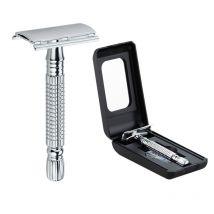 Vieux main double rasoir rasoir lame unique rasage couteaux réglable de sécurité pour hommes visage rasoir ensemble visage femme
