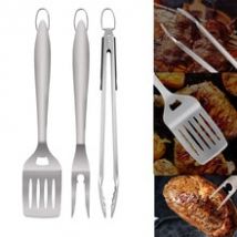 Ensemble d'outils de cuisson au Barbecue, pinces en acier inoxydable, spatule avec décapsuleur et bord dentelé, Barbecue en plein air