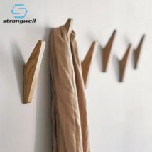 Strong well moderniste japonais en bois mur crochet en bois massif casque serviette manteau vêtements crochet mur décoration cintre
