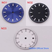 Cadran noir bleu de 29mm, cadran de montre de fenêtre de Date automatique, cadran adapté au mouvement automatique, montre pour hommes