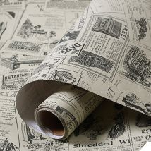 Papier peint Vintage de journal, 100x53cm, autocollant en PVC, décoration murale, pour la maison, pour bricolage