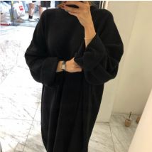 automne pull femmes Robe hiver à manches longues pull robes tricotées longue en vrac Maxi surdimensionné robes Robe à tricoter Vestido