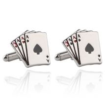 1 paire Vintage 4A Poker boutons de manchette pour hommes exquis en acier inoxydable boutons de manchette costumes de mariage