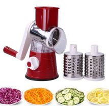 3 en 1 manuel coupe-légumes Mandoline pomme de terre trancheuse Spiralizer multi-fonction tambour rotatif râpe cuisine outil main-Cutter