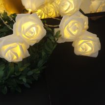 Guirlande lumineuse à piles avec roses, 1.5M, 10LED, pour mariage, noël, Festival, décoration de la maison