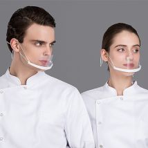 Masque Transparent salive restauration spécial en plastique Anti-buée ventilation Chef masques masque clair cuisine Restaurant Chef masques