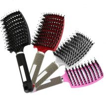 4 couleurs femmes cheveux Massage peigne soies et Nylon brosse à cheveux humide bouclés démêler brosse à cheveux pour Salon de coiffure outils de coiffure