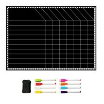 1 ensemble tableau de Menu magnétique noir planificateur de repas hebdomadaire tableau effaçable à sec pour réfrigérateur de cuisine et épicerie
