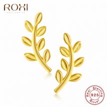 ROXI 925 en argent Sterling exquis feuilles boucles d'oreilles Boho feuille oreille grimpeurs oreille ramper bohème boucles d'oreilles pour femmes bijoux