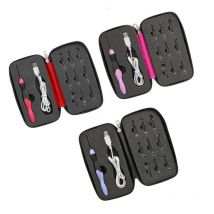 Kit d'outils de couture lumineux USB 9 en 1 | Crochets, aiguilles à tricoter, accessoires de couture, Kit