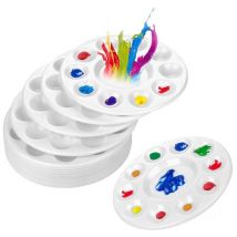 15Pc Palette Art peinture plastique plateau de dessin Palette de couleurs pour huile aquarelle blanc peinture Palette peinture outil