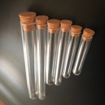 Tubes d'essai en plastique avec bouchon en liège, 20 pièces, tubes d'essai en plastique dur et polystyrène, haute transparence