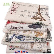 Chainho – tissu en coton et lin, lot de 6 pièces, 25x45cm, tissu imprimé Patchwork pour bricolage, courtepointe et couture, napperon, matériel de sacs