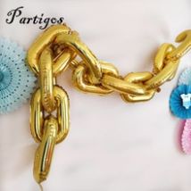 Ballons géants pour décorations de soirée, 10 pièces 80s 90s, fournitures thème Hip Hop, en forme d'arc de mariage, en forme de chaîne en or et argent de 16 pouces