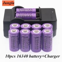 100% original 16340 batterie CR123A 16340 batterie 2700mAh 3.7V Li-ion batterie Rechargeable + 16340 chargeur