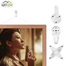 Crochet mural en plastique Invisible | Cadre de Photo, pour peinture blanche, 60 pièces, crochet mural pour Photo, cintre, cintres suspendus pour miroir