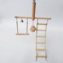 Cage à oiseaux en rotin pour enfants, jouets à mâcher, perche, aire de jeu, escalade, balançoire, balles