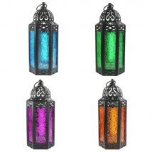 Style marocain en fer forgé suspendu bougeoir décoratif bougie tempête lanterne décorations de bureau bougie lanterne