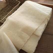 Un mètre fleur brodé Beige coton dentelle ruban bricolage vêtements couture et tissu 19cm largeur dentelle garniture maison rideau décoration