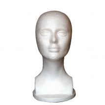 Tête de Mannequin en mousse pour femmes, présentoir de tête de Mannequin, boutique de perruque, bijoux de cheveux, chapeau, lunettes