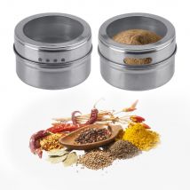 Acier inoxydable poivre assaisonnement pulvérisations outils boîte de rangement des épices conteneur boîtes à épices magnétique pot à épices ensemble assaisonnement pot