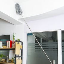 Plumeau télescopique lavable, à manche Long, brosse statique pliable en acier inoxydable, outil de nettoyage de toit extensible
