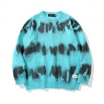 Hommes Hip Hop pull pull Streetwear cravate teinture vêtements tricotés rétro Vintage automne pull femmes japonais surdimensionné couverture en coton