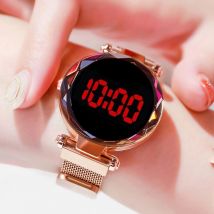 Offre spéciale femmes montre numérique tactile LED montre magnétique dames montres femme montre-bracelet électronique montres horloge