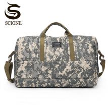 Scione – sac à main Camouflage pour hommes, valise de voyage grande capacité, sac à bandoulière décontracté, fourre-tout de week-end, 37l